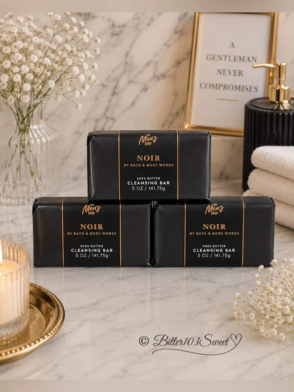 Bath & Body Work Men’s Noir Shea Butter Cleansing Bar X3